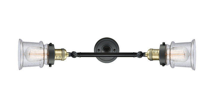 Innovations Franklin Restoration 208L-BAB-G184S-LED Bath Vanity Light 6 in. wide - Black Antique Brass