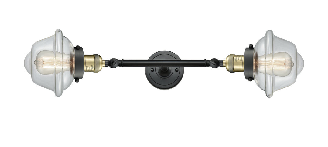 Innovations Franklin Restoration 208L-BAB-G532-LED Bath Vanity Light 8 in. wide - Black Antique Brass