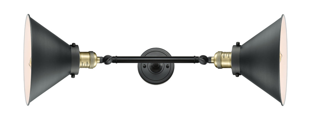 Innovations Franklin Restoration 208L-BAB-M10-BK-LED Bath Vanity Light 10 in. wide - Black Antique Brass