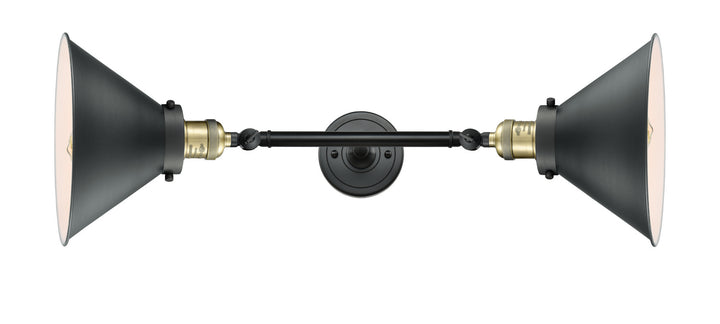 Innovations Franklin Restoration 208L-BAB-M10-BK-LED Bath Vanity Light 10 in. wide - Black Antique Brass