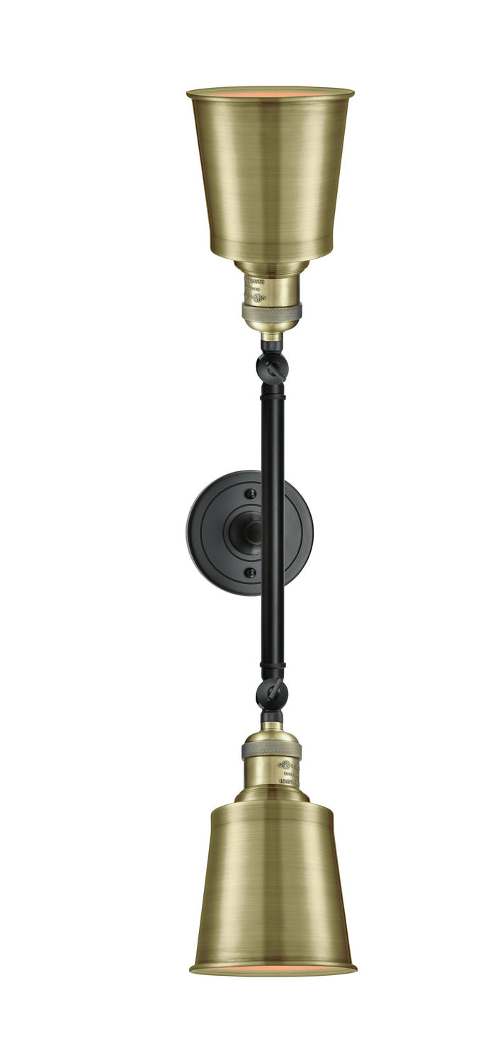 Innovations Franklin Restoration 208L-BAB-M9-AB-LED Bath Vanity Light 6 in. wide - Black Antique Brass