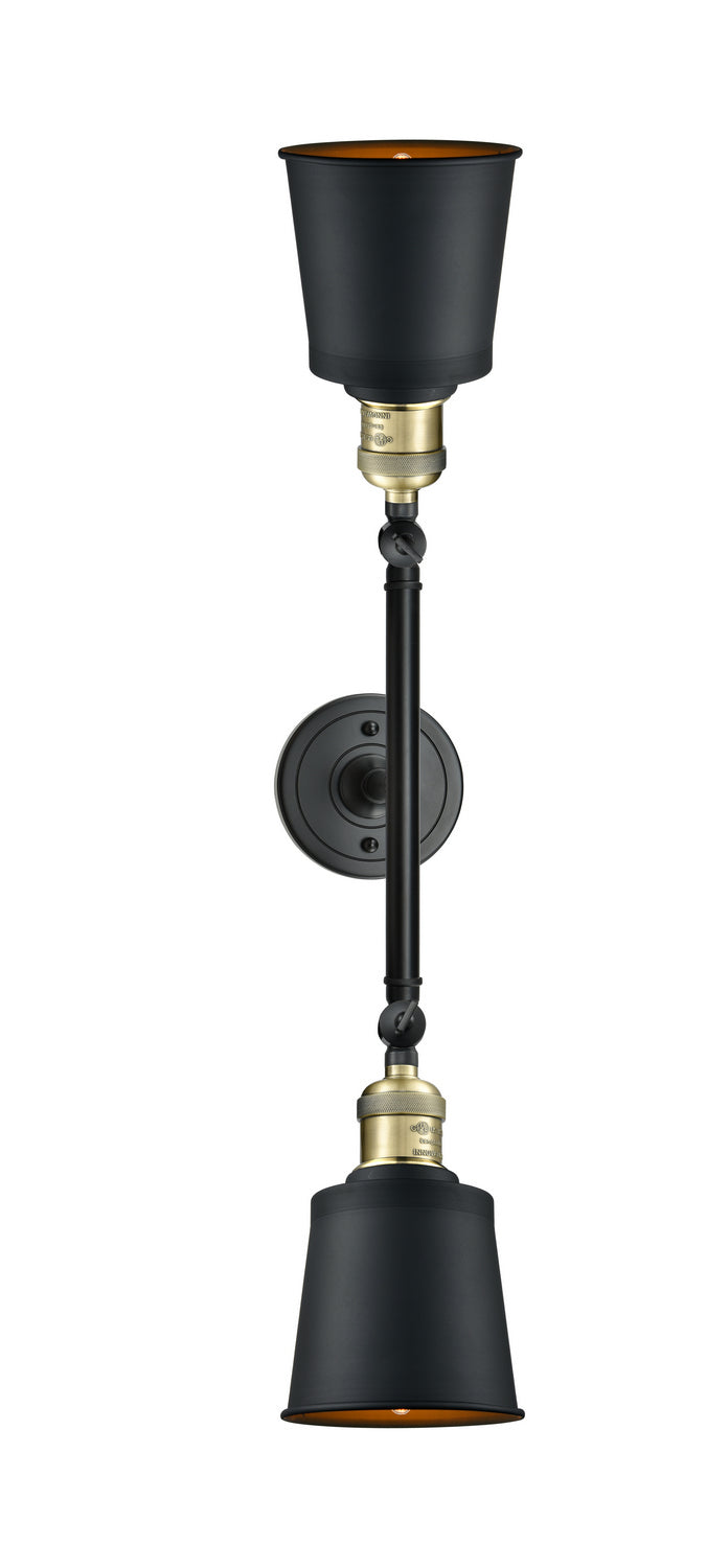 Innovations Franklin Restoration 208L-BAB-M9-BK-LED Bath Vanity Light 6 in. wide - Black Antique Brass