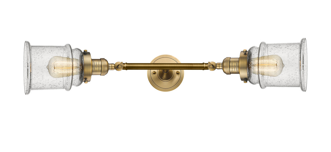 Innovations Franklin Restoration 208L-BB-G184-LED Bath Vanity Light 6 in. wide - Brushed Brass