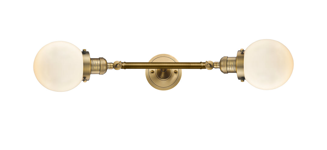 Innovations Franklin Restoration 208L-BB-G201-6 Bath Vanity Light 6 in. wide - Brushed Brass