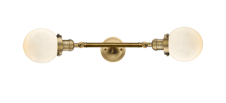 Innovations Franklin Restoration 208L-BB-G201-6 Bath Vanity Light 6 in. wide - Brushed Brass
