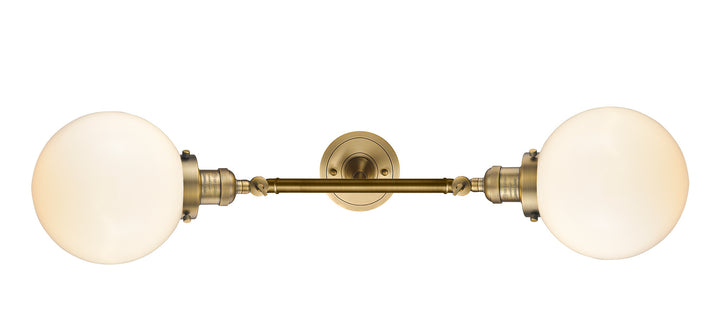 Innovations Franklin Restoration 208L-BB-G201-8-LED Bath Vanity Light 8 in. wide - Brushed Brass