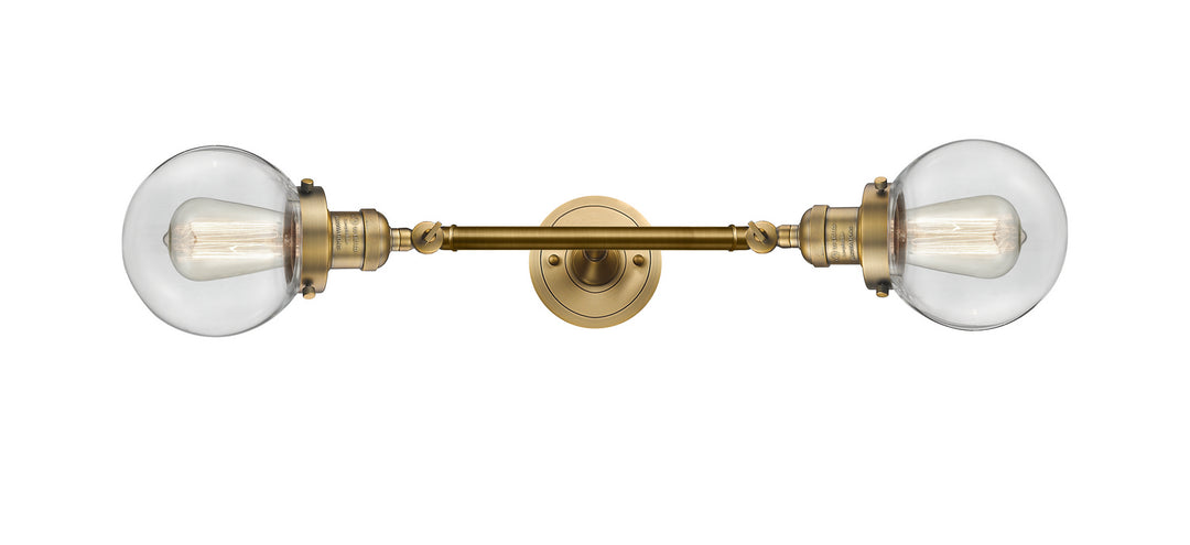 Innovations Franklin Restoration 208L-BB-G202-6 Bath Vanity Light 6 in. wide - Brushed Brass