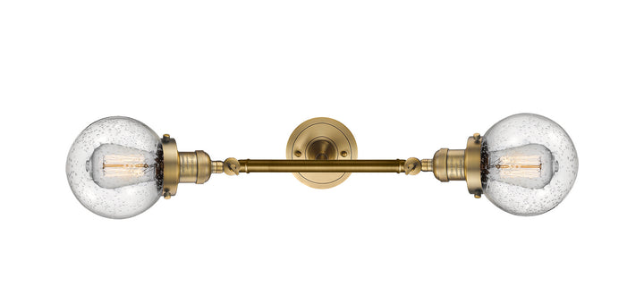 Innovations Franklin Restoration 208L-BB-G204-6-LED Bath Vanity Light 6 in. wide - Brushed Brass