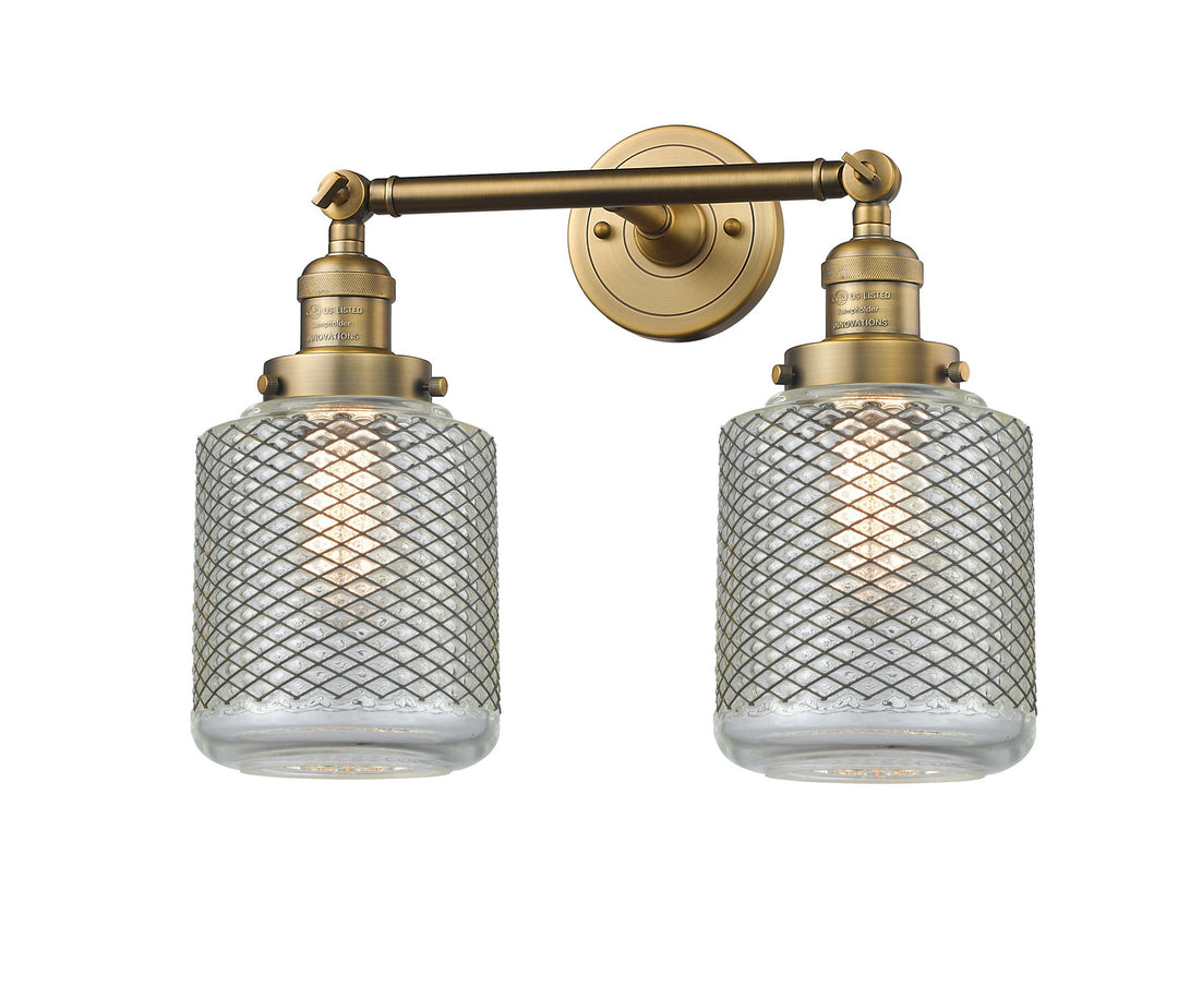 Innovations Franklin Restoration 208L-BB-G262 Bath Vanity Light 6 in. wide - Brushed Brass