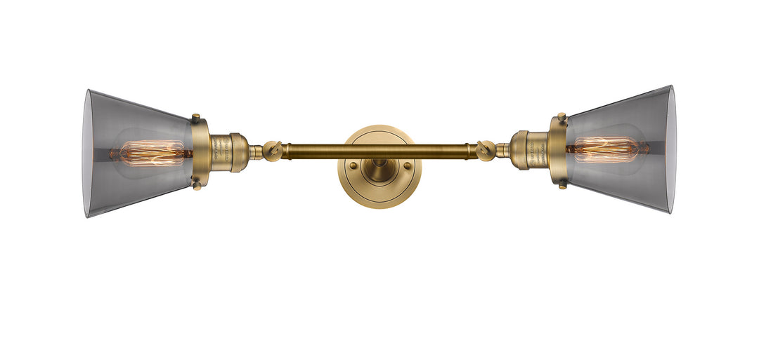 Innovations Franklin Restoration 208L-BB-G63-LED Bath Vanity Light 7 in. wide - Brushed Brass