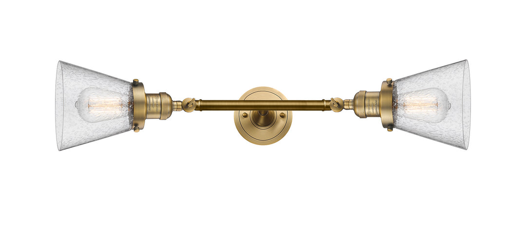 Innovations Franklin Restoration 208L-BB-G64-LED Bath Vanity Light 7 in. wide - Brushed Brass