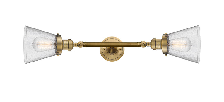 Innovations Franklin Restoration 208L-BB-G64-LED Bath Vanity Light 7 in. wide - Brushed Brass