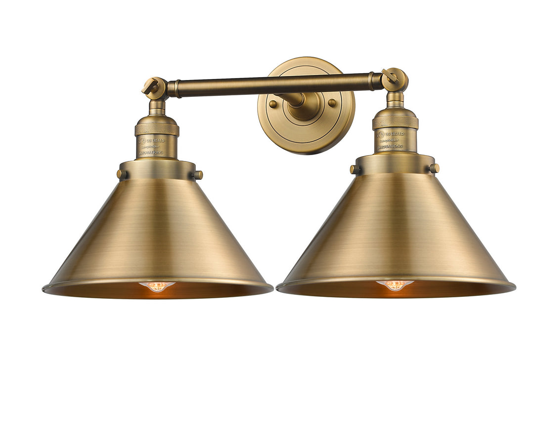 Innovations Franklin Restoration 208L-BB-M10-BB Bath Vanity Light 10 in. wide - Brushed Brass