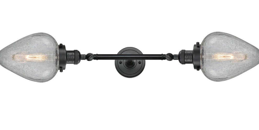 Innovations Franklin Restoration 208L-BK-G165 Bath Vanity Light 7 in. wide - Matte Black