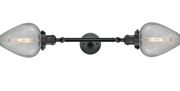 Innovations Franklin Restoration 208L-BK-G165-LED Bath Vanity Light 7 in. wide - Matte Black
