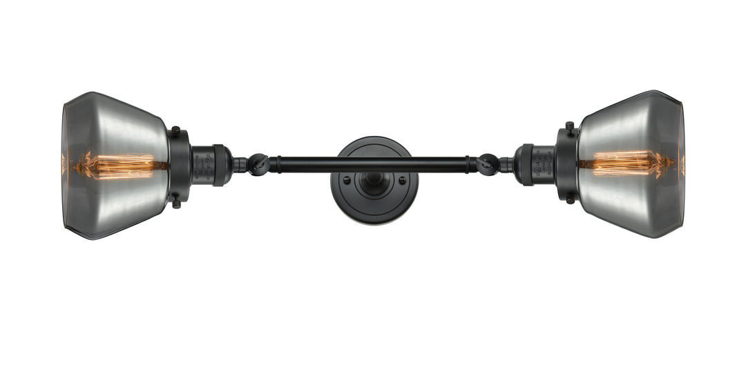 Innovations Franklin Restoration 208L-BK-G173-LED Bath Vanity Light 7 in. wide - Matte Black