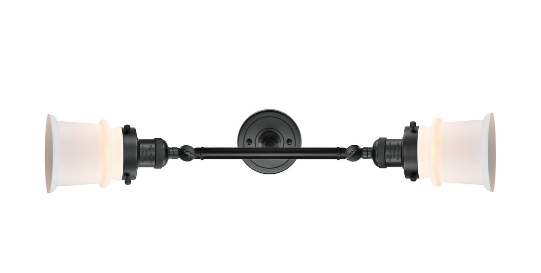 Innovations Franklin Restoration 208L-BK-G181S-LED Bath Vanity Light 6 in. wide - Matte Black