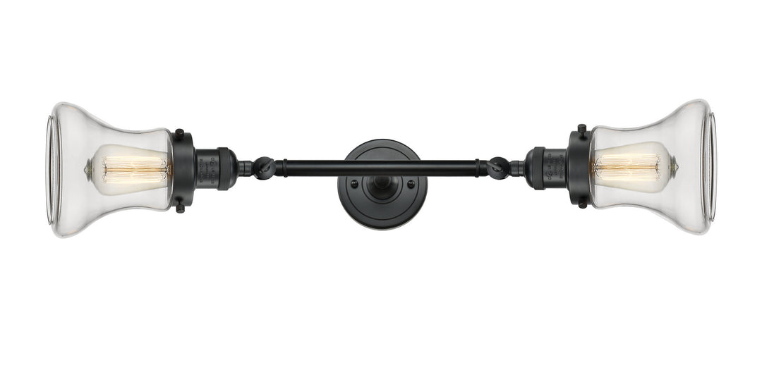 Innovations Franklin Restoration 208L-BK-G192-LED Bath Vanity Light 7 in. wide - Matte Black