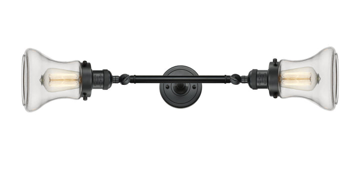 Innovations Franklin Restoration 208L-BK-G192-LED Bath Vanity Light 7 in. wide - Matte Black