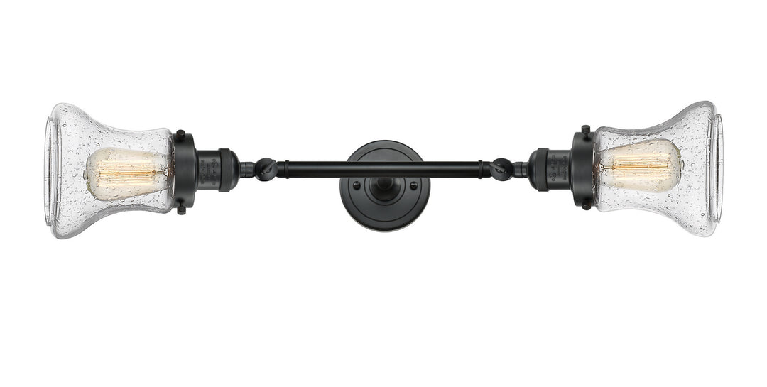Innovations Franklin Restoration 208L-BK-G194-LED Bath Vanity Light 7 in. wide - Matte Black