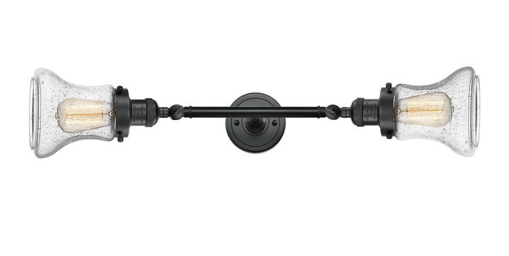 Innovations Franklin Restoration 208L-BK-G194-LED Bath Vanity Light 7 in. wide - Matte Black