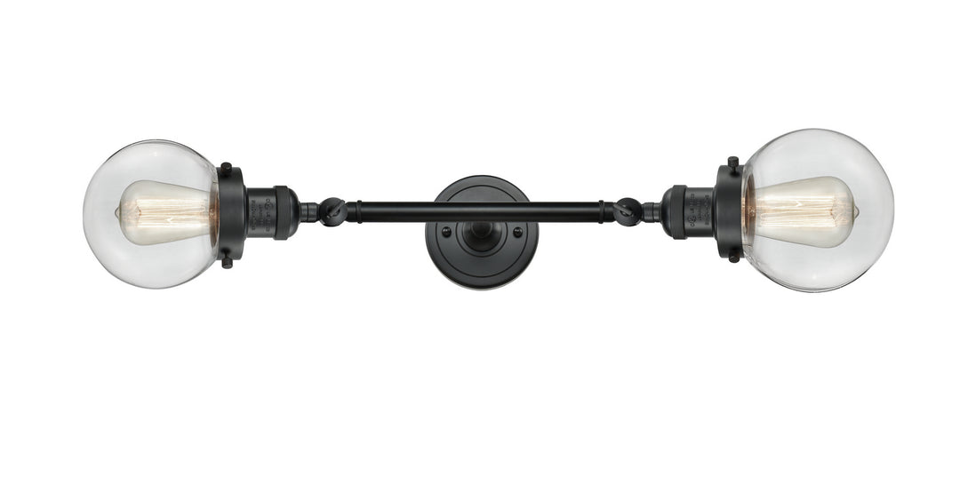 Innovations Franklin Restoration 208L-BK-G202-6 Bath Vanity Light 6 in. wide - Matte Black