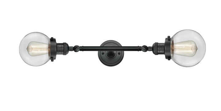 Innovations Franklin Restoration 208L-BK-G202-6 Bath Vanity Light 6 in. wide - Matte Black