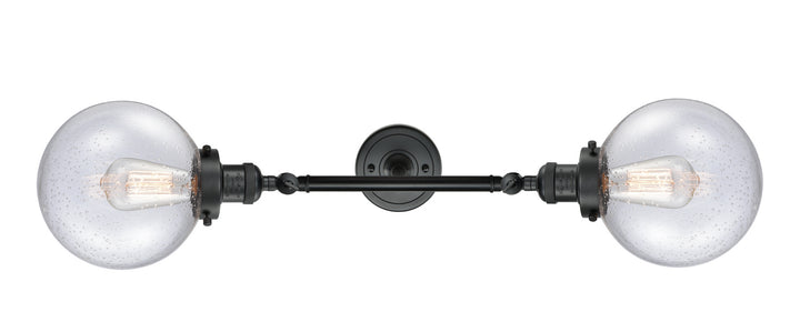 Innovations Franklin Restoration 208L-BK-G204-8-LED Bath Vanity Light 8 in. wide - Matte Black