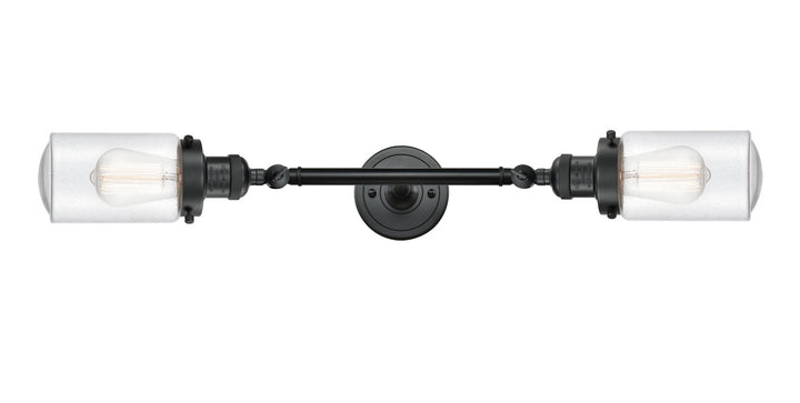 Innovations Franklin Restoration 208L-BK-G314-LED Bath Vanity Light 5 in. wide - Matte Black