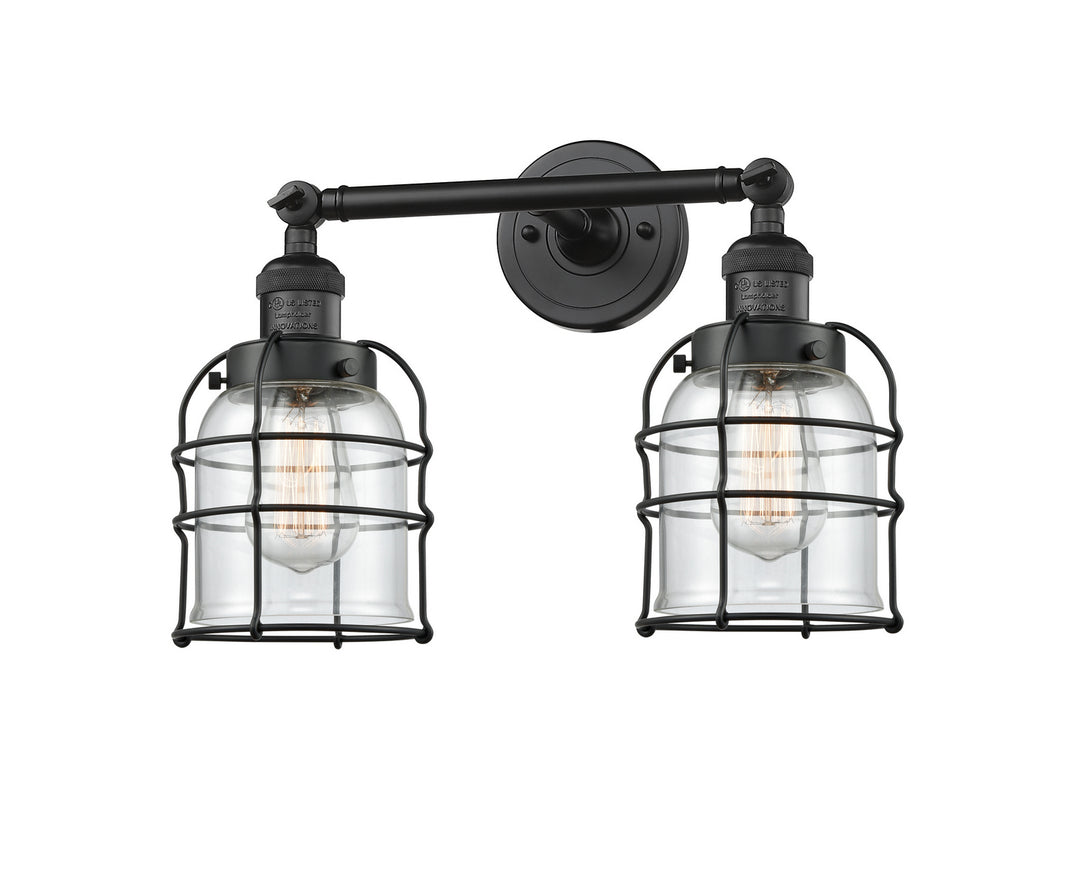 Innovations Franklin Restoration 208L-BK-G52-CE-LED Bath Vanity Light 6 in. wide - Matte Black