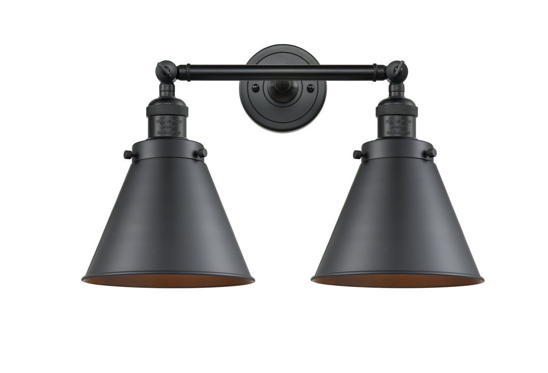 Innovations Franklin Restoration 208L-BK-M13-BK Bath Vanity Light 8 in. wide - Matte Black