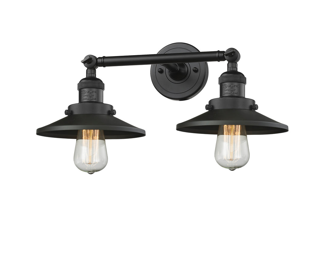 Innovations Franklin Restoration 208L-BK-M6 Bath Vanity Light 8 in. wide - Matte Black