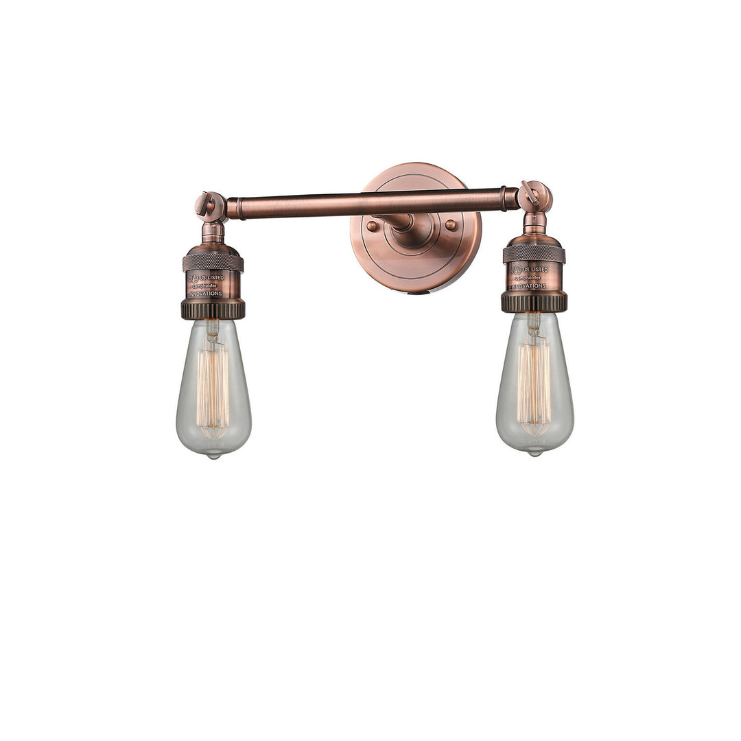 Innovations Franklin Restoration 208LNH-AC-LED Bath Vanity Light 3 in. wide - Antique Copper