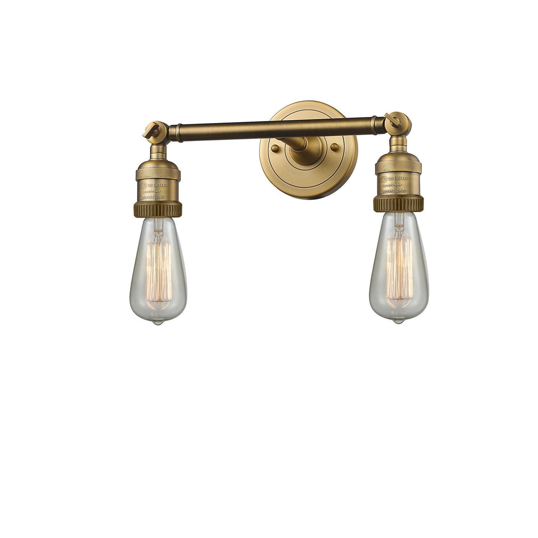 Innovations Franklin Restoration 208LNH-BB Bath Vanity Light 3 in. wide - Brushed Brass