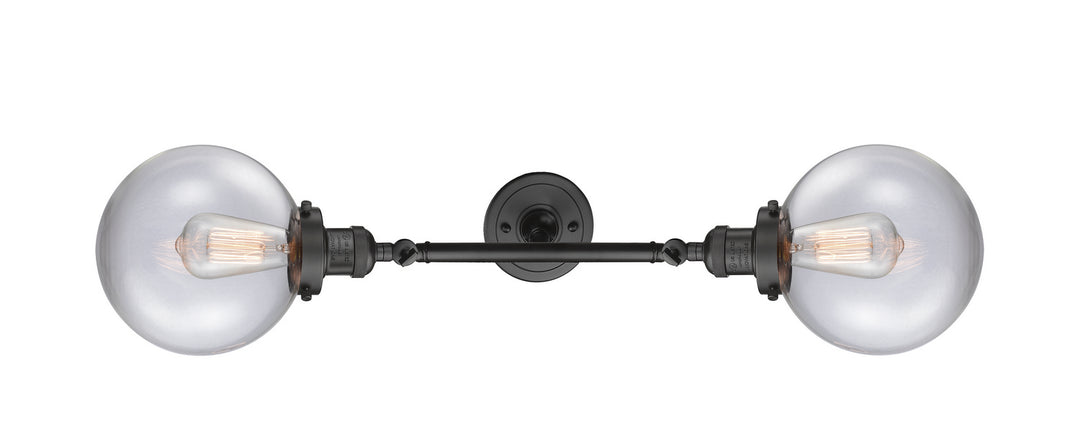 Innovations Franklin Restoration 208L-OB-G202-8-LED Bath Vanity Light 8 in. wide - Oil Rubbed Bronze