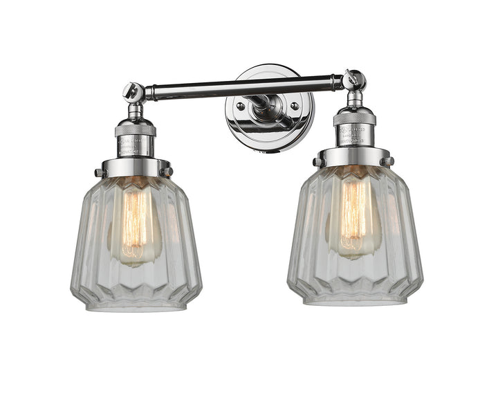 Innovations Franklin Restoration 208L-PC-G142 Bath Vanity Light 7 in. wide - Polished Chrome
