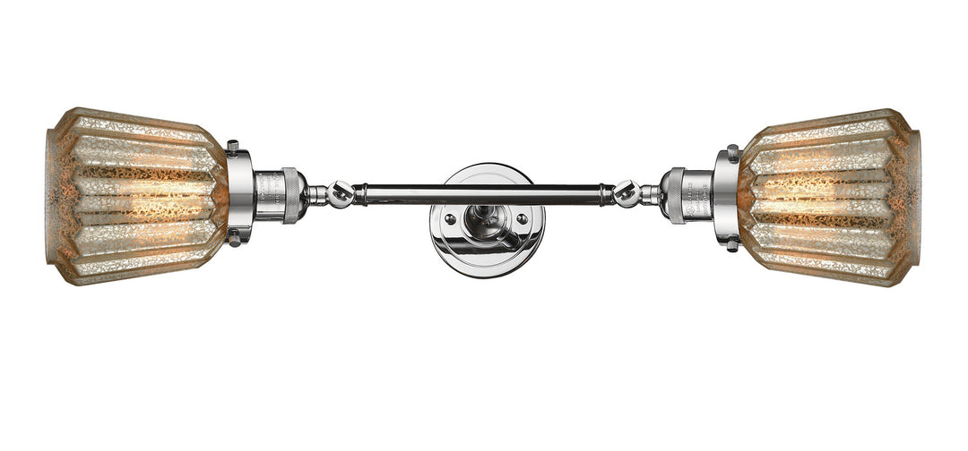 Innovations Franklin Restoration 208L-PC-G146 Bath Vanity Light 7 in. wide - Polished Chrome