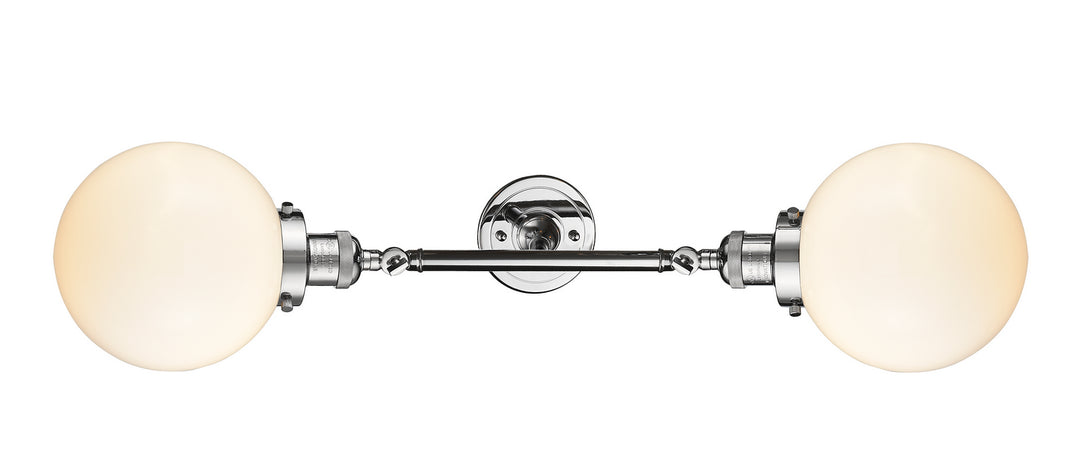 Innovations Franklin Restoration 208L-PC-G201-8-LED Bath Vanity Light 8 in. wide - Polished Chrome