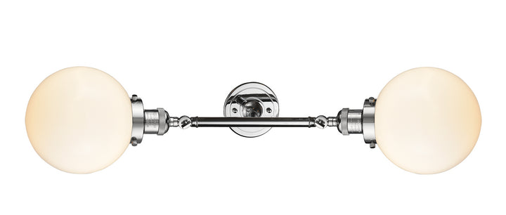 Innovations Franklin Restoration 208L-PC-G201-8-LED Bath Vanity Light 8 in. wide - Polished Chrome