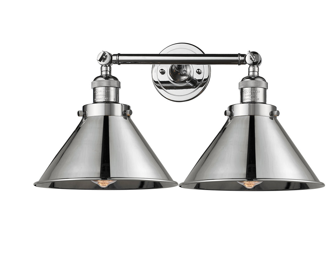Innovations Franklin Restoration 208L-PC-M10-PC Bath Vanity Light 10 in. wide - Polished Chrome
