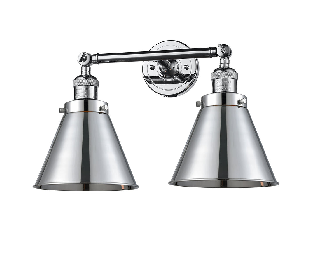 Innovations Franklin Restoration 208L-PC-M13-PC Bath Vanity Light 8 in. wide - Polished Chrome