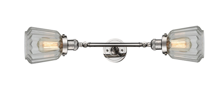 Innovations Franklin Restoration 208L-PN-G142 Bath Vanity Light 7 in. wide - Polished Nickel