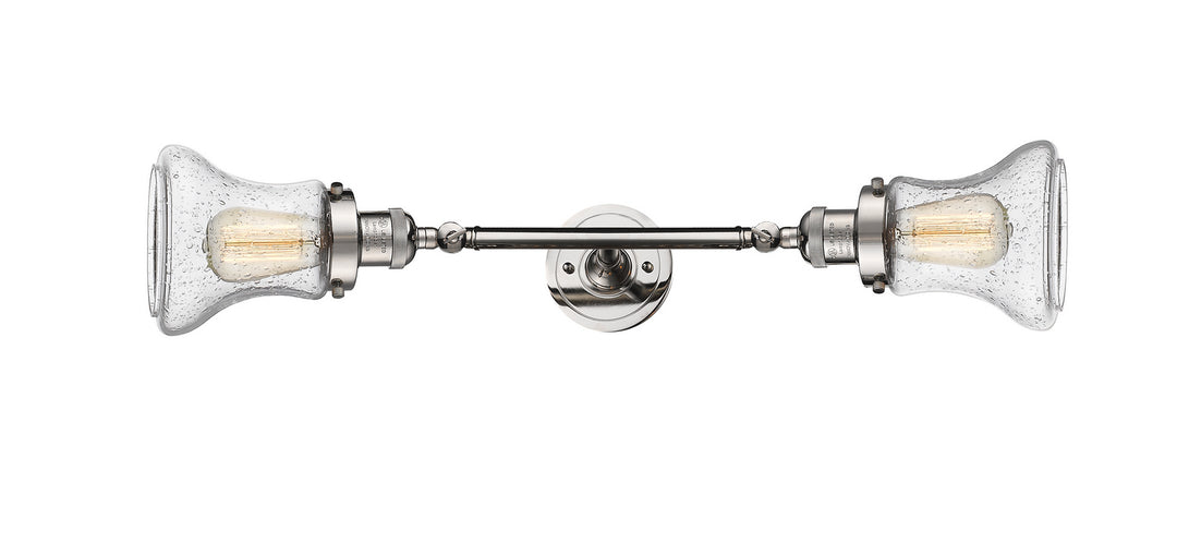 Innovations Franklin Restoration 208L-PN-G194 Bath Vanity Light 7 in. wide - Polished Nickel