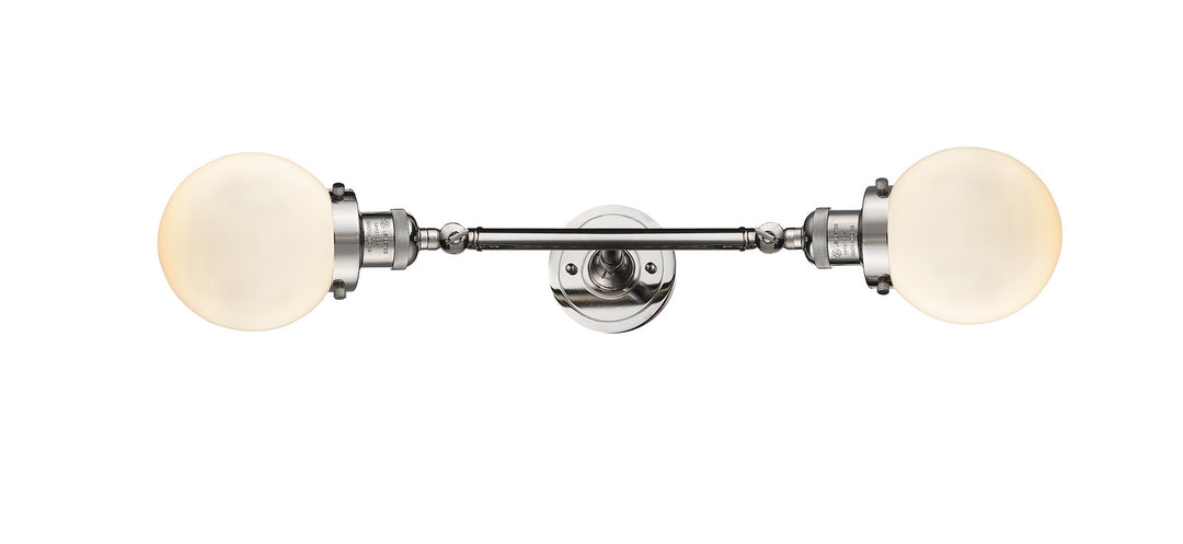 Innovations Franklin Restoration 208L-PN-G201-6 Bath Vanity Light 6 in. wide - Polished Nickel