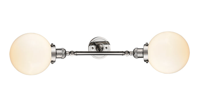 Innovations Franklin Restoration 208L-PN-G201-8-LED Bath Vanity Light 8 in. wide - Polished Nickel