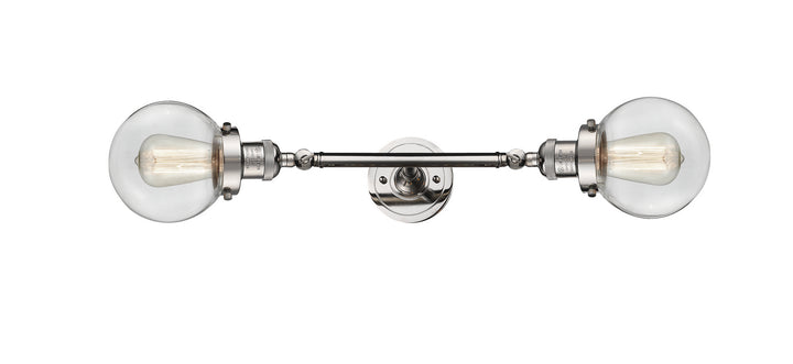 Innovations Franklin Restoration 208L-PN-G202-6 Bath Vanity Light 6 in. wide - Polished Nickel