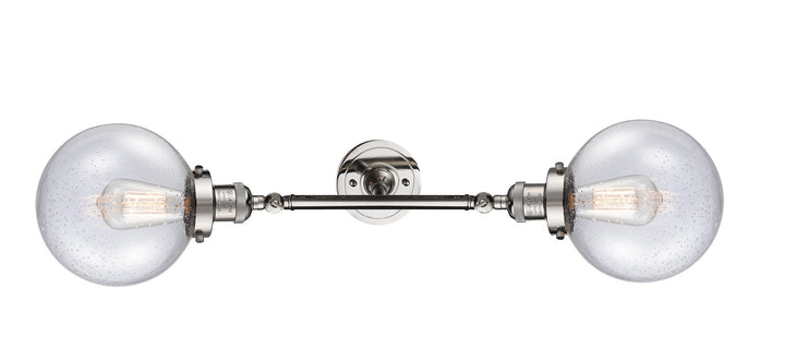 Innovations Franklin Restoration 208L-PN-G204-8-LED Bath Vanity Light 8 in. wide - Polished Nickel