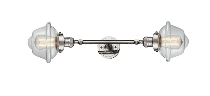 Innovations Franklin Restoration 208L-PN-G532 Bath Vanity Light 8 in. wide - Polished Nickel