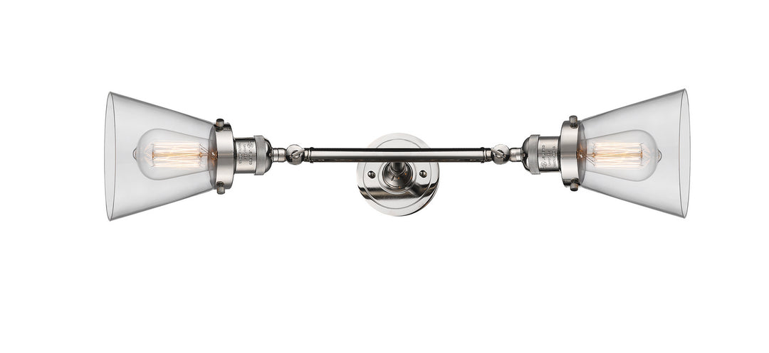 Innovations Franklin Restoration 208L-PN-G62-LED Bath Vanity Light 7 in. wide - Polished Nickel