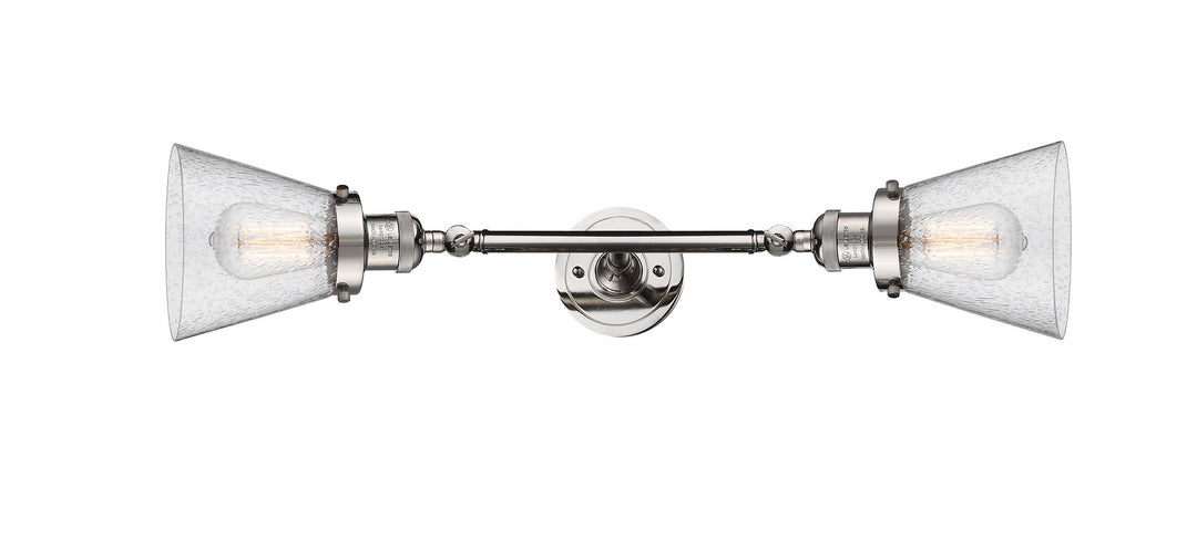 Innovations Franklin Restoration 208L-PN-G64-LED Bath Vanity Light 7 in. wide - Polished Nickel